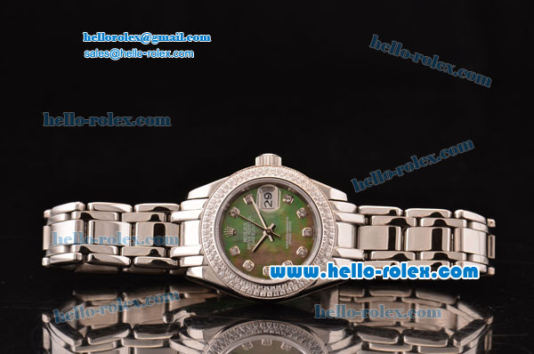 Rolex Datejust Lady Pearlmaster 2813 Automatic Steel Case with Grey Dial and Stainless Steel Strap ETA Coating - Click Image to Close